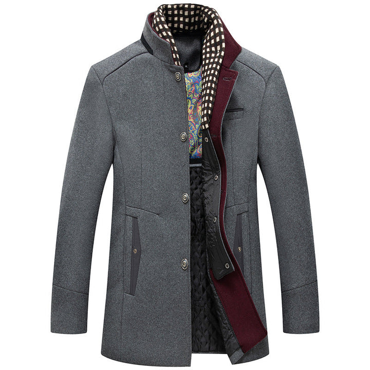 Claridge - premium wool coat with stand collar