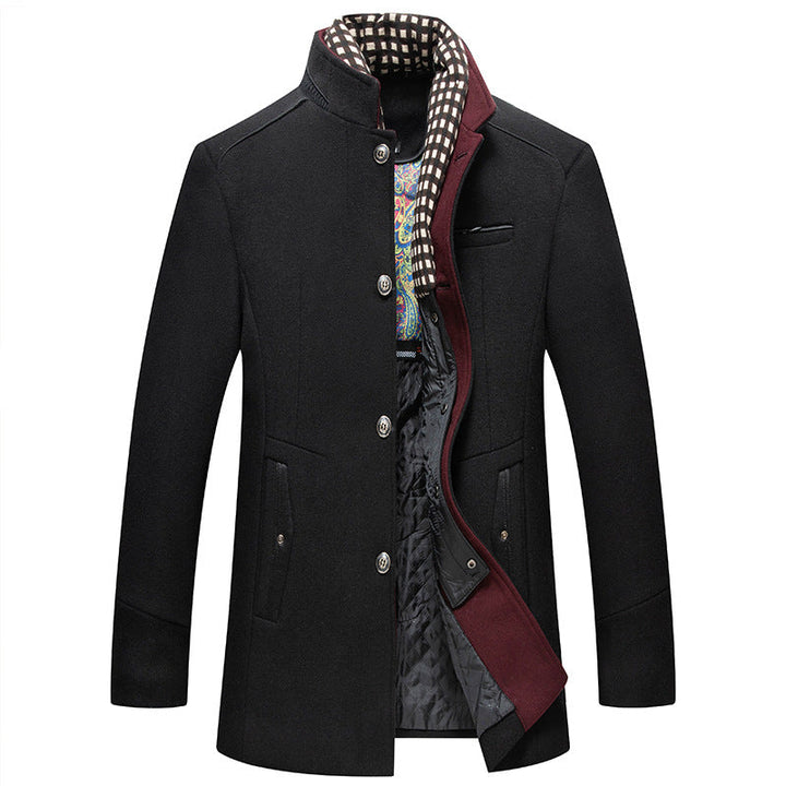 Claridge - premium wool coat with stand collar