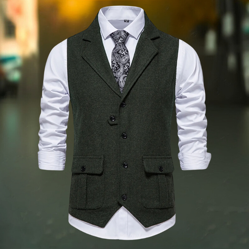 Armin™ - Elegant Men's Herringbone Waistcoat