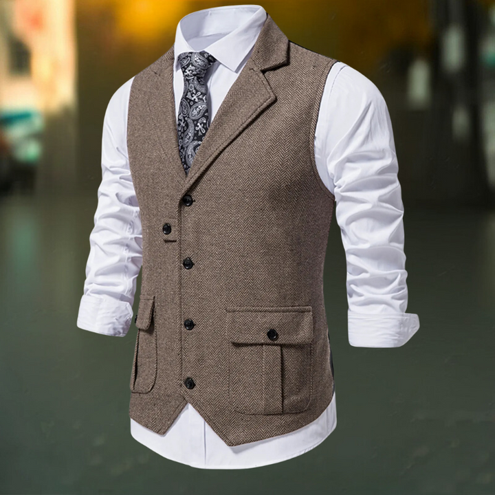 Armin™ - Elegant Men's Herringbone Waistcoat