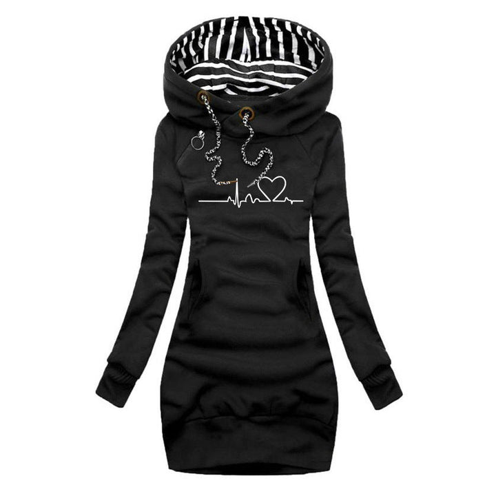 Elara - Heartbeat Printed Sweater Dress